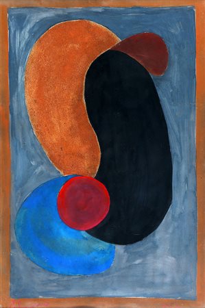 ALBINO GALVANO 1907 - 1991 Senza titolo, 1951 Tecnica mista e collage su...