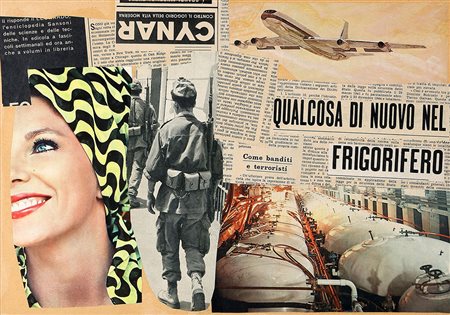 LAMBERTO PIGNOTTI 1926 Qualcosa di nuovo nel frigorifero, 1964 Collage su...