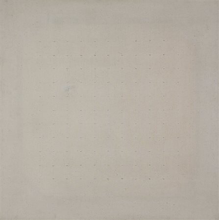 PAOLO MASI 1933 Senza titolo, 1976 Cuciture su tela, cm. 80 x 80 Firmato e...