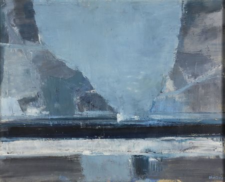 CLAUDIO OLIVIERI 1934 Senza titolo, 1960 Olio su tela, cm. 80 x 100 Firmato e...