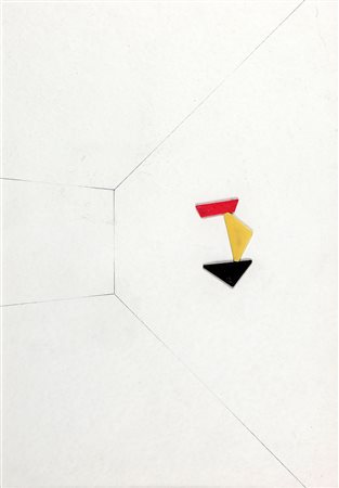 PINO PINELLI 1938 Carta incollata, 1984 Matita e collage di 3 elementi su...