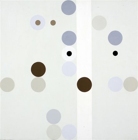 CARLO NANGERONI 1922 Interaction, 1965 Acrilico su tela, cm. 50 x 50 Firmato...