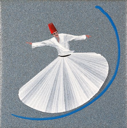 ALDO MONDINO 1938 - 2005 Turcata, 1999 Olio su linoleum, cm. 41 x 40 Firmat e...