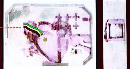 PAOLO BARATELLA 1935 Senza titolo, anni 60 Tecnica mista su tela, cm. 145 x...