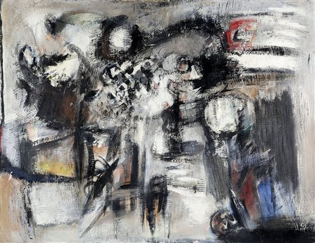 GUIDO STRAZZA 1922 Sequenza Lagunare, 1957 Olio su tela, cm. 113 x 146...