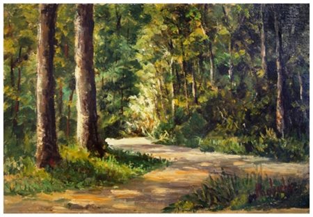 EURO PAOLICCHI Pisa 1926 Senza titolo Olio su tavola 20 x 30. Firma in b. a...