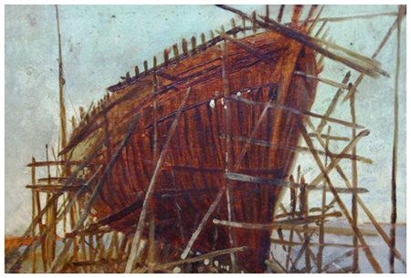 AUTORE IGNOTO VIAREGGINO Senza titolo 1911 Olio su tavola 15,5 x 24,4. Sigla...