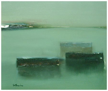 LIDO BETTARINI Sesto Fiorentino 1927 Marina 1971 Olio su tela 50 x 60. Firma...