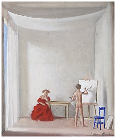 ANTONIO BUENO Berlino (Germania) 1918 – Fiesole 1984 Interno 1952 Olio su...