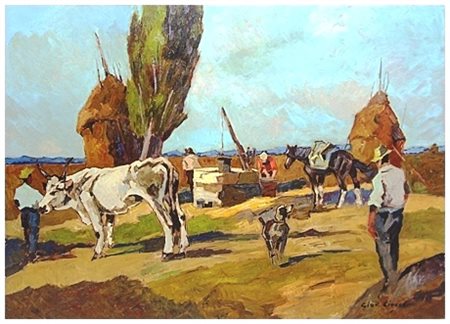 GIOVANNI CIUCCI Livorno 1917 – Livorno 1993 Senza titolo Olio su tavola 49,5...