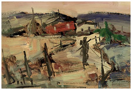 ALVARO DANTI Livorno 1911 – Livorno 1985 Senza titolo Olio su faesite 20 x...