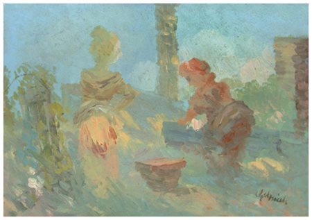 GUIDO GUIDI Livorno 1901 – Livorno 1998 Senza titolo Olio su tavola 35 x 50....