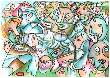 ENRICO BAJ Milano 1924 – Vergiate 2003 Senza titolo Incisione a colori...