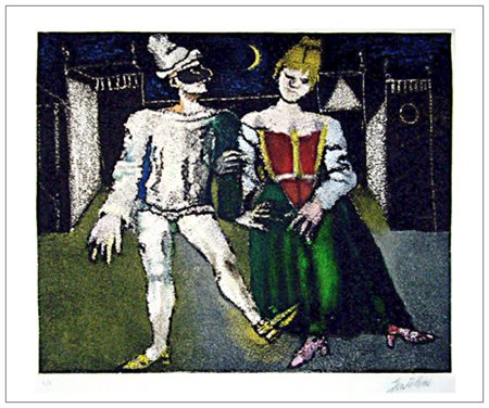 FRANCO GENTILINI Faenza 1909 – Roma 1981 Pulcinella e Cinzia 1978 Acquaforte...