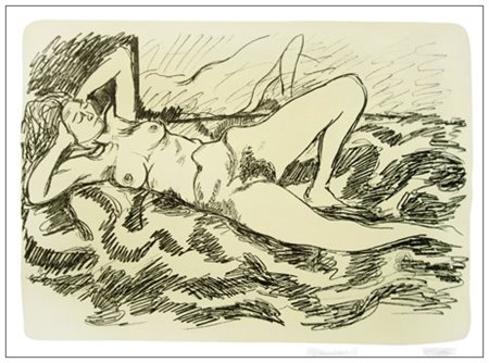 RENATO GUTTUSO Bagheria 1912 – Roma 1987 Senza titolo Litografia a colori es....