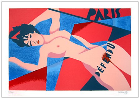 OSVALDO PERUZZI Milano 1907 – Livorno 2004 Paris défendu Litografia a colori...