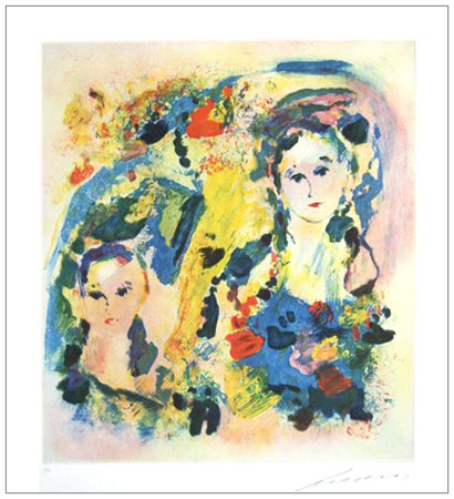 ERNESTO TRECCANI Milano 1920 – Milano 2009 Valentina Incisione a colori es...