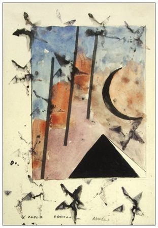 FRANCO ANGELI Roma 1935 – Roma 1988 Senza titolo T.m. su carta 29,7 x 21....