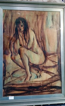 Rinaldo Nuzzolesi "Nudo" 1946 - Olio e carboncino su tela - cm 100x70