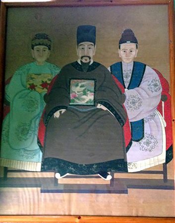 Autore anonimo - opera di artigianato cinese prima metà del 900. "Dignitari...