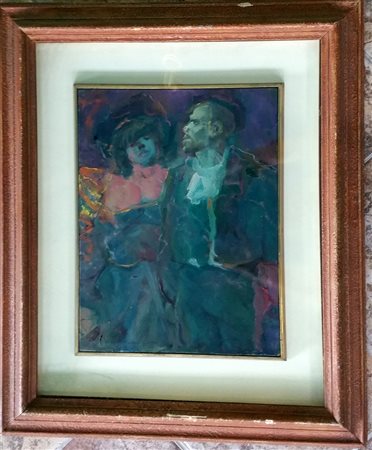 Alfio Ciucci "Maschere" - Olio su tela 40x30 - Firma in basso a sx - Opera...