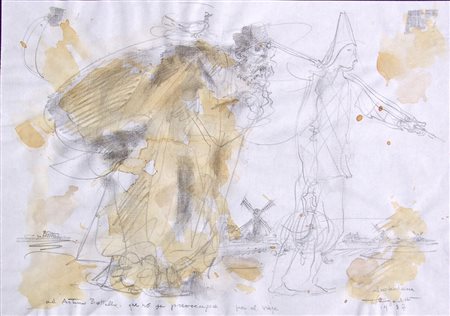 Trento Logaretti "Amsterdam". 1989 Tecnica mista su carta. Cm 21x29,5 opera...