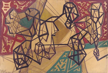 CORRADO CAGLI Ancona 23/02/1910 - Roma 28/03/1976 Composizione, 1949 tempera...