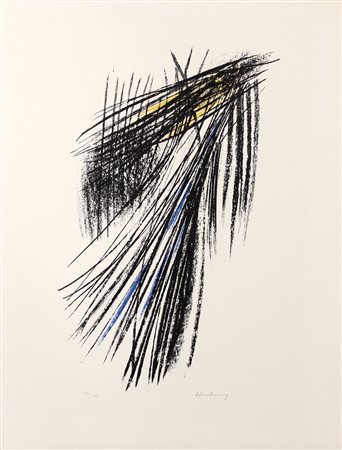 HANS HARTUNG Lipsia 1904 - Antibes 1989 L23, 1957 litografia su carta BFK...