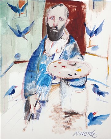 ANTONIO POSSENTI Lucca 11/01/1933 Senza titolo, anni '80 tecnica mista su...