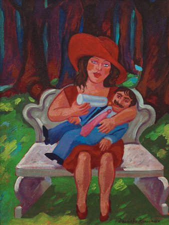 DANIELA ROMANO Napoli 27/11/1947 - Roma 27/06/2009 Ai giardini pubblici olio...