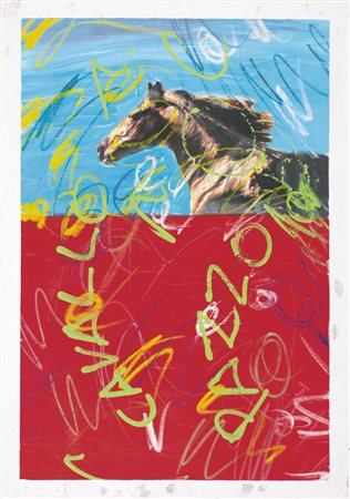 ENRICO MANERA Asmara (Etiopia) 04/04/1947 Cavallo pazzo acrilici, smalti e...