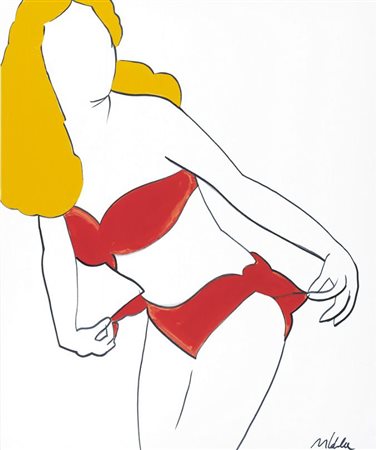 MARCO LODOLA Dorno (Pv) 04/04/1955 Bagnante smalti e tecnica mista su tela...