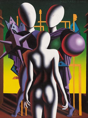 MARK KOSTABI Los Angeles 1960 Rear view, 2008 olio su tela cm. 60x45, firma e...
