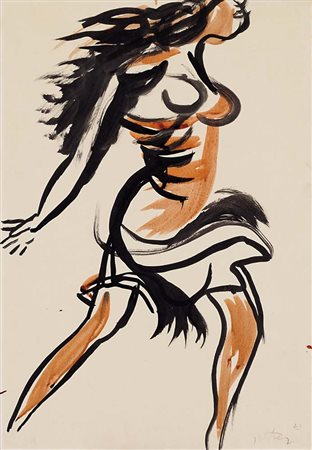 RENATO GUTTUSO Bagheria (Pa) 02/01/1912 - Roma 17/01/1987 Ragazza che fugge,...