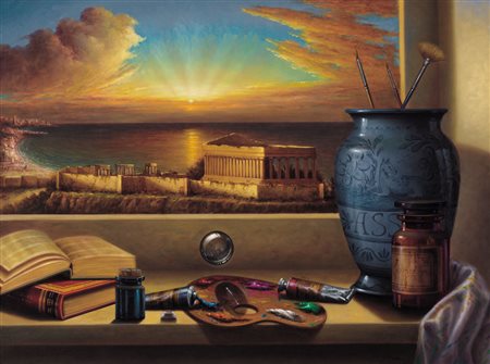 ANTONIO NUNZIANTE Napoli 1956 Viaggio nel tempo, 2009 olio su tela cm. 60x80,...