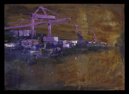 ALESSANDRO BUSCI Milano 1971 La Spezia, notte, 2010 smalto su ferro cm....