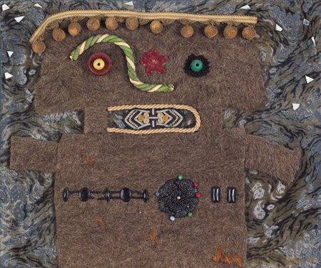 ENRICO BAJ Milano 31/10/1924 - Varese 15/06/2003 Non piangere, 1960 collage...