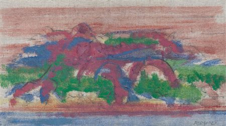 ATTILIO FORGIOLI Salo' (Bs) 17/03/1933 Isola olio su tela cm. 27x50, firma in...