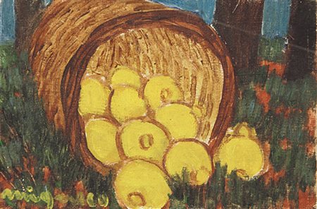 GIUSEPPE MIGNECO Messina 09/02/1908 - Milano 28/02/1997 Cesto di limoni olio...