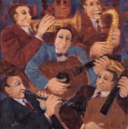 REMO SQUILLANTINI Stia (Ar) 1920 - Firenze 06/08/1996 Jazz, 1987 olio su...