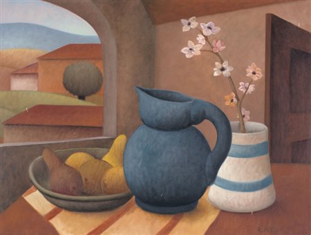 ROBERTO MASI Firenze 1940 - 25/11/2011 Natura morta olio su tela cm. 60x80,...