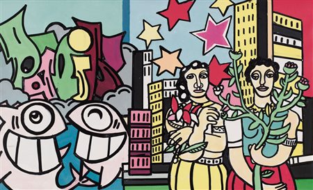 GUDMUNDUR ERRO Geboren (Islanda) 1932 Omaggio a Fernand Léger, 2011 olio su...