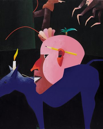 EMILIO TADINI Milano 1927 - Milano 24/09/2002 Fiaba, 2001 acrilico su tela...