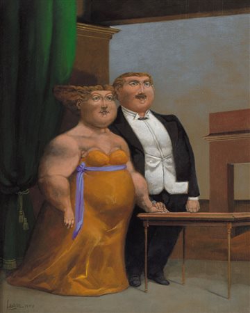 CARLOS JOSE’ LEDDA Malagueno (Argentina) 1932 Comprometidos, 2005 olio su...