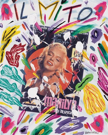 BRUNO DONZELLI Napoli 12/04/1941 Il mito olio, tecnica mista e collage su...