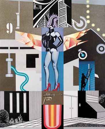 SERGIO SARRI Torino 07/04/1938 Noir, dreamachine 1, 2003 acrilici su tela cm....