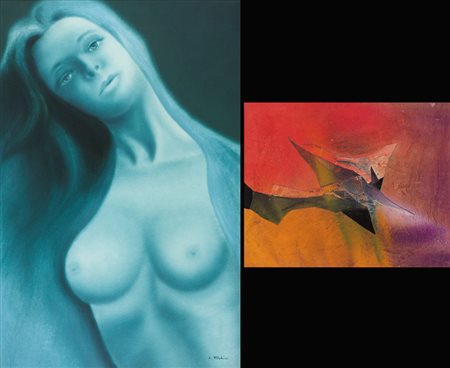 AUTORI VARI ELIRIO PICCHIO Beatitudine olio su tela cm. 90x60, firma in basso...