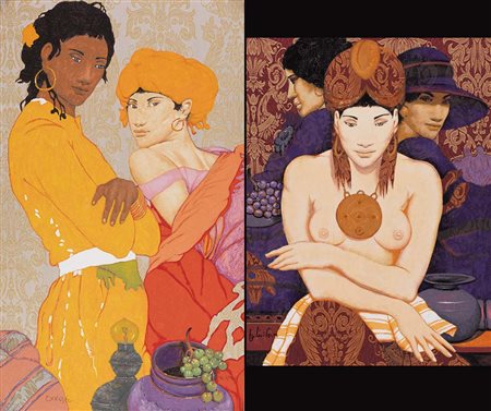 GOFFREDO CIVITARESE Chieti 30/01/1938 Figure con natura morta serigrafia...