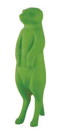 CRACKING ART Suricato multiplo in plastica verde cm. 120x49x48, esemplare...