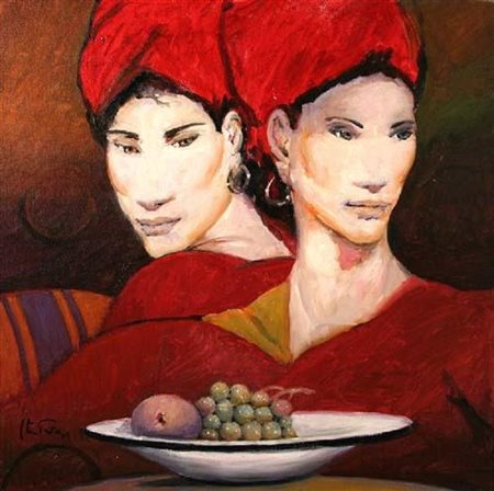 GOFFREDO CIVITARESE Chieti 30/01/1938 Natura viva e rosse immagini, 2006 olio...